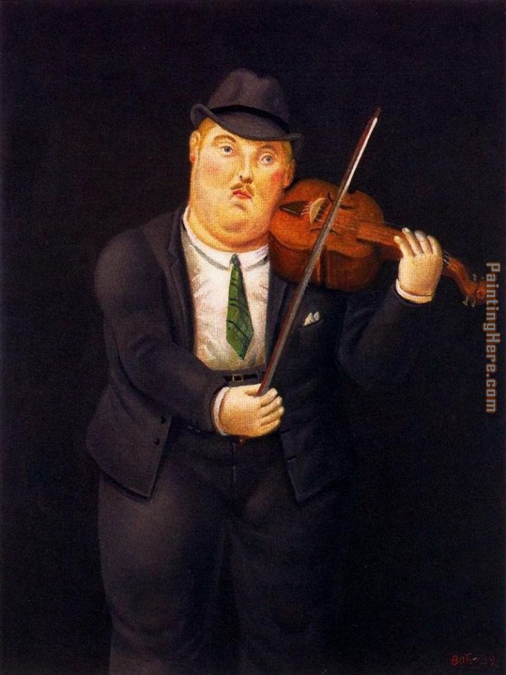 Violinista painting - Fernando Botero Violinista art painting